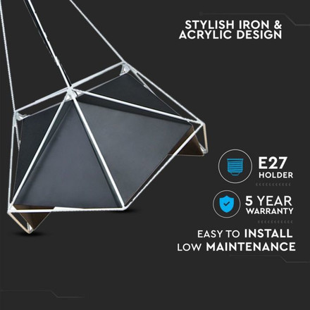 SKU 3944 Пендел Призма Черен Абажур 400x540MM с марка V-TAC