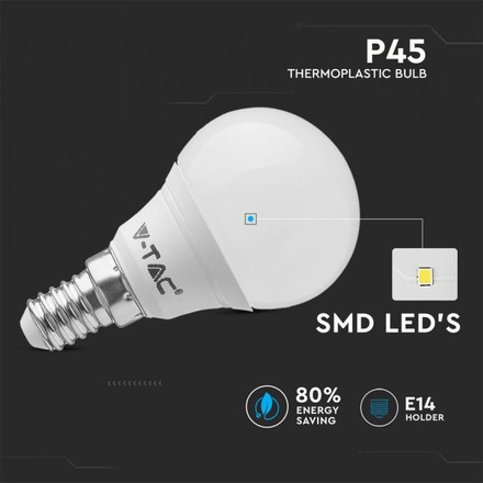 LED Крушка Е14 4W 6400K SKU 4124 V-TAC