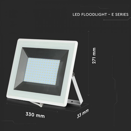 100W LED Floodlight SMD E-Series White Body 3000K