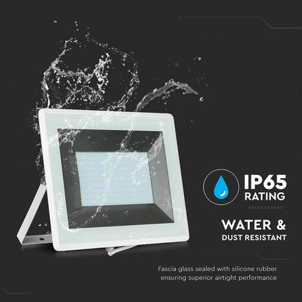 100W LED Floodlight SMD E-Series White Body 3000K