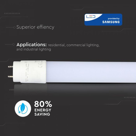 LED Tube SAMSUNG CHIP  - 150cm 22W G13 Nano Plastic 3000K
