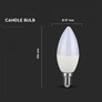 LED Bulb - 5.5W  E14 Candle 4000K