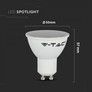 LED Spotlight - 5W GU10 SMD White Plastic 320Lm 6000K 110°  