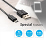 1 M Micro USB Cable Black - Pearl Series 