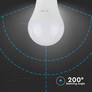 LED Крушка Е27 8.5W SAMSUNG ЧИП A++ A60 3000K SKU 252 V-TAC