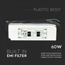 LED Plastic Slim Power Supply 60W IP67 12V 