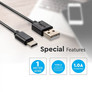 1 M Type C USB Cable Black - Pearl Series 