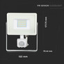 20W LED Sensor Floodlight SAMSUNG CHIP Cut-OFF Function White Body 3000K