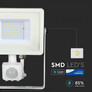 LED Прожектор със сензор 30W 4000К SAMSUNG ЧИП Бяло Тяло SKU 458 V-TAC