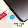 1 M Type C USB Cable Red  - Gold Series