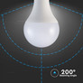 LED Крушка Е27 18W A80 2000 Lumen Пластик 3000К SKU 2707 V-TAC