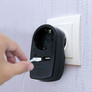 European Type Plug Adapter With Earthing Contact & Charging Interface Black 