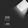 LED Прожекрор със соларен панел 20W 4000К SKU 8575 V-TAC