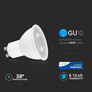 LED Крушка GU10 5W 3000К Пластик Бяла 12бр/сет SKU 10812 V-TAC