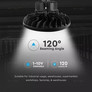 LED Highbay SAMSUNG CHIP - 100W ALU Black Body  120LM/W 6400K