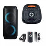 35W Rechargeable Trolley Speaker With One Wired Microphone RF Control RGB 2*6.5 inch