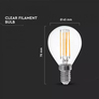 LED Bulb - 6W Filamen E14 P45 Clear Cover 2700K 130LM/W