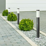 E27 Bollard Lamp 80CM With PIR Sensor Stainless Steel Grey IP44