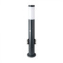 E27 Bollard Lamp 60CM  PIR Sensor With 2 EU Plug Sockets  Stainless Steel Grey IP44