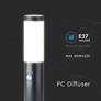 E27 Bollard Lamp 45CM With PIR Sensor Stainless Steel Body Black IP44