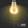 LED Крушка Е27 4W SAMSUNG ЧИП Filament A60 Кехлибар 2200K SKU 282 V-TAC