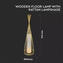 Wooden Floor Lamp With Rattan Lampshade D300*1000MM