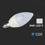 LED Крушка E14 5.5W 6400K Кендъл SAMSUNG ЧИП  Димируема SKU 20187 V-TAC