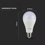 LED Крушка Е27 9W SAMSUNG ЧИП Авариийна 4000К 3 Часа Батерия SKU 2372 V-TAC