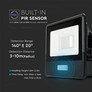 LED Прожектор с PIR сензор 10W 6500К SAMSUNG ЧИП Черно Тяло SKU 20258 V-TAC