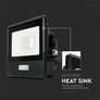 LED Прожектор с PIR сензор 10W 6500К SAMSUNG ЧИП Черно Тяло SKU 20258 V-TAC