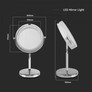 3W LED Mirror Light  With 4*AAA Battery Nickel Body D:17CM