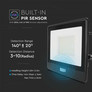 LED Прожектор с PIR сензор 50W 4000К SAMSUNG ЧИП Черно Тяло и 1 метър кабел SKU 20290 V-TAC