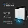 LED Прожектор с PIR сензор 50W 3000К SAMSUNG ЧИП Черно Тяло SKU 20265 V-TAC