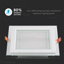 12W LED Panel Downlight Glass - Square 6400K