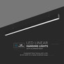 SKU 21600 LED Linear Light SAMSUNG CHIP - 40W Hanging Suspension Black Body 6400K 1200x35x67mm V-TAC