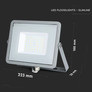 LED Прожектор 50W 4000К SAMSUNG ЧИП Сиво Тяло SKU 21464 V-TAC