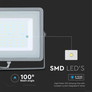 LED Прожектор 100W 4000К SAMSUNG ЧИП Сиво Тяло SKU 21473 V-TAC