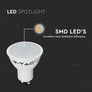 LED Spotlight - 4.5W GU10 SMD White Plastic Milky Cover 6400K 