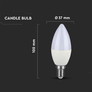 LED Bulb - 4.5W E14 Candle 6500K                                            