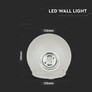 6W LED Wall Light Grey Body Round IP65 3000K