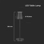 2W Led Table Lamp (4400mA Battery) IP54 Black Body 3000K