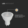 LED Spotlight SAMSUNG CHIP - GU10 6W  Ripple Plastic 38° Dimmable 3000K