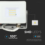 LED Прожектор 10W 3000К SAMSUNG ЧИП Бяло Тяло SKU 21427 V-TAC