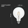 LED Bulb - 10W Filament  E27 G125 Clear Cover  4000K