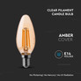 LED Bulb - 4W Filament E14 Amber Cover Candle Bulb 2200K