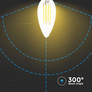 LED Bulb - 4W Filament E14 Clear Cover Candle Dimmable 3000K 