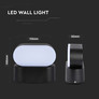 6W LED Wall Light Black Body IP65 Movable 3000K