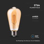 LED Bulb - 6W Filament E27 ST64 Amber Cover 2200K