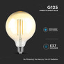 LED Bulb - 8W  Filament E27 G125 Amber Dimmable 2200K
