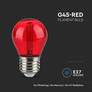 LED Крушка E27 2W Филамент G45 Червена SKU 217413 V-TAC